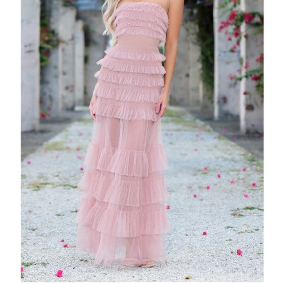 Georgia maxi dress blush- velvi - Picture 1 of 4